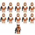 11pcs Star Wars Orange Bomb Squad Troopers Commander Minifigures Set Blocks Toys