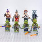 8pcs Teenage Mutant Ninja Turtles Minifigures Set Rocksteady Bebop Accessories