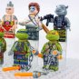 8pcs Teenage Mutant Ninja Turtles Minifigures Set Rocksteady Bebop Accessories