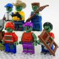8pcs Plants vs Zombies Minifigures Set Zombie with Weapons and Accessories