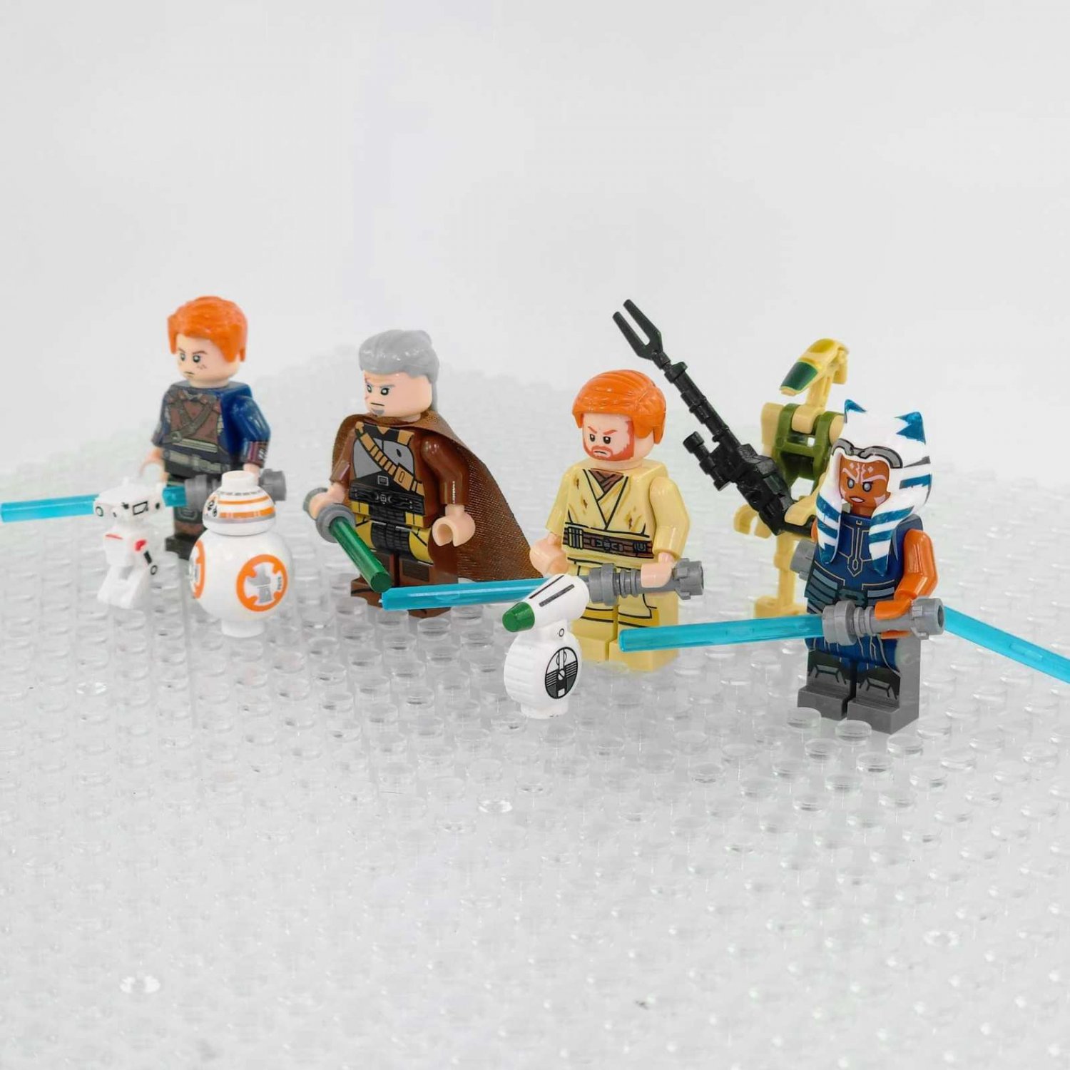 5pcs Star Wars Minifigure Set Cal Kestis Rahm Kota Obi-Wan Ahsoka Kashyyyk Droid