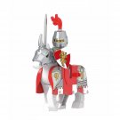 2pcs Royal Lion Knight Horse Kingdoms Custom Minifigures Building Blocks Toys