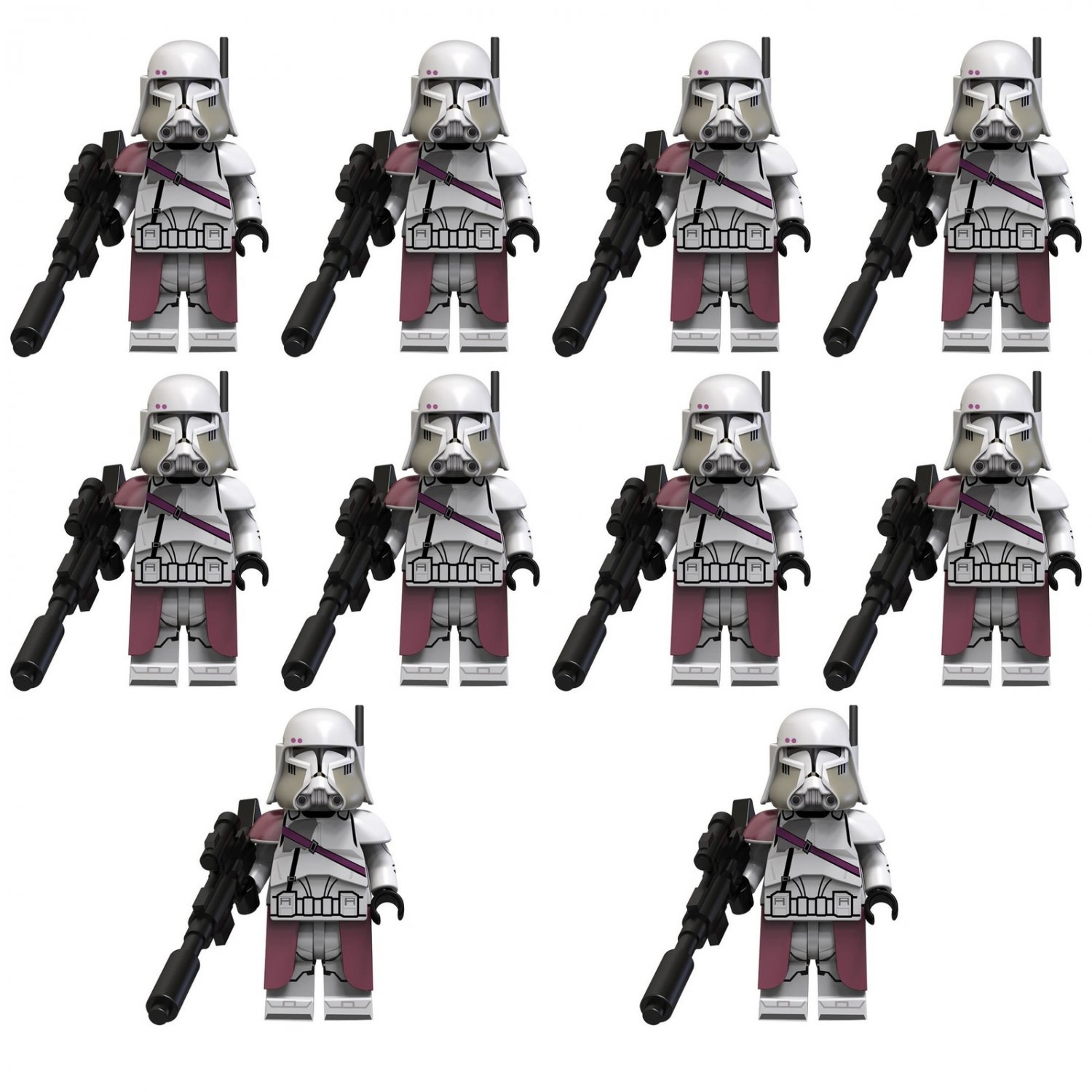10pcs Star Wars 21st Nova Corps Heavy Assault Troopers Bacara Minifigures Toys