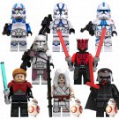 8pcs Star Wars Rey Kylo Ren Obi-Wan Darth Maul Bacara 501st Legion Minifigures