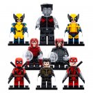 8pcs Deadpool Wolverine Variants X-Men Magneto Colossus Minifigures Toys