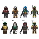 8pcs Star Wars The Mandalorian Warriors Army Minifigures Building Toys