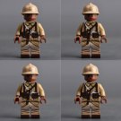 4pcs WW2 French Army Senegalese Infantry Soldiers Minifigures Set