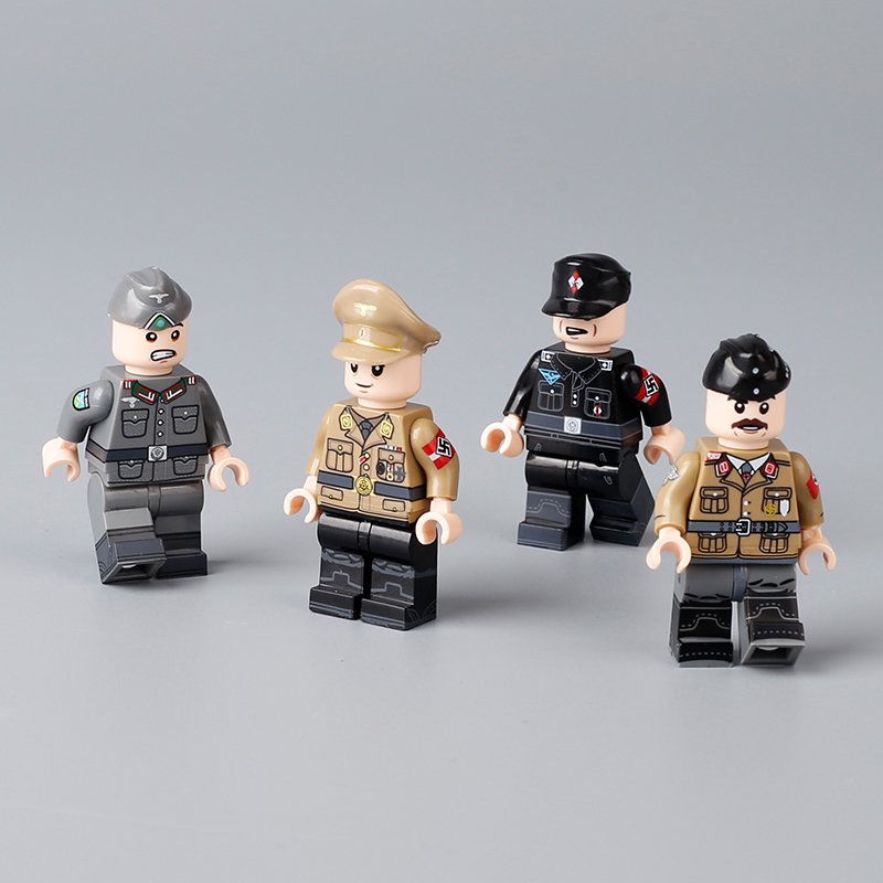 4pcs WW2 German Army Senior Leaders Minifigures Building Toys