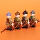 4pcs WW1 Russian Red Army Border Defense Cavalry Artillery Minifigures Set