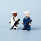 2pcs WW2 US Army American Navy Sailors Minifigures Building Toys
