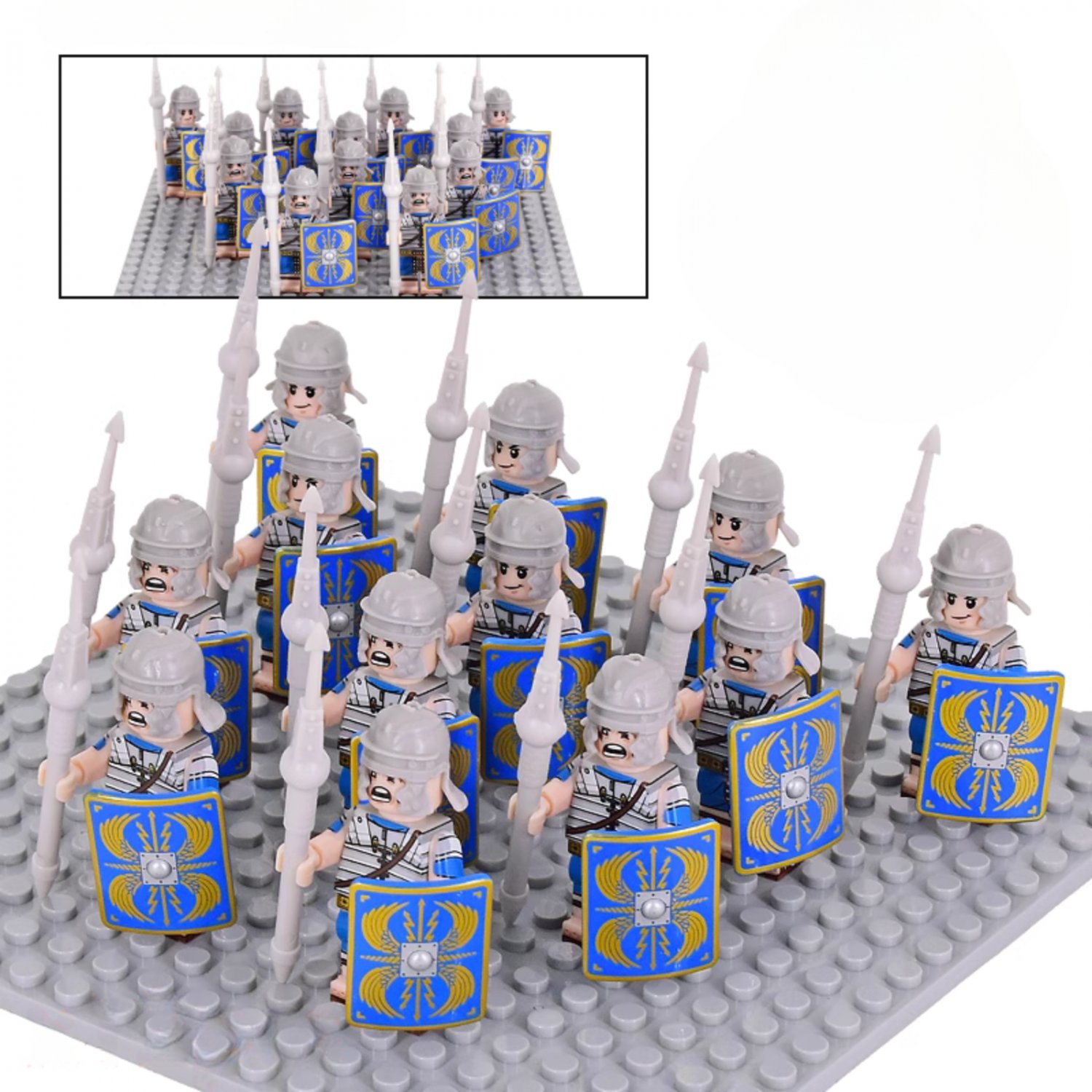 12pcs Roman Army The 14th Legion Soldiers Minifigures Building Toys