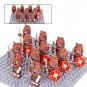 12pcs Roman Auxiliary Legion Wolf Skin Signifier Minifigures Building Toys