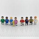 8pcs Football Superstars Mbappe Haaland Courtois Messi Ronaldo Minifigures Toys