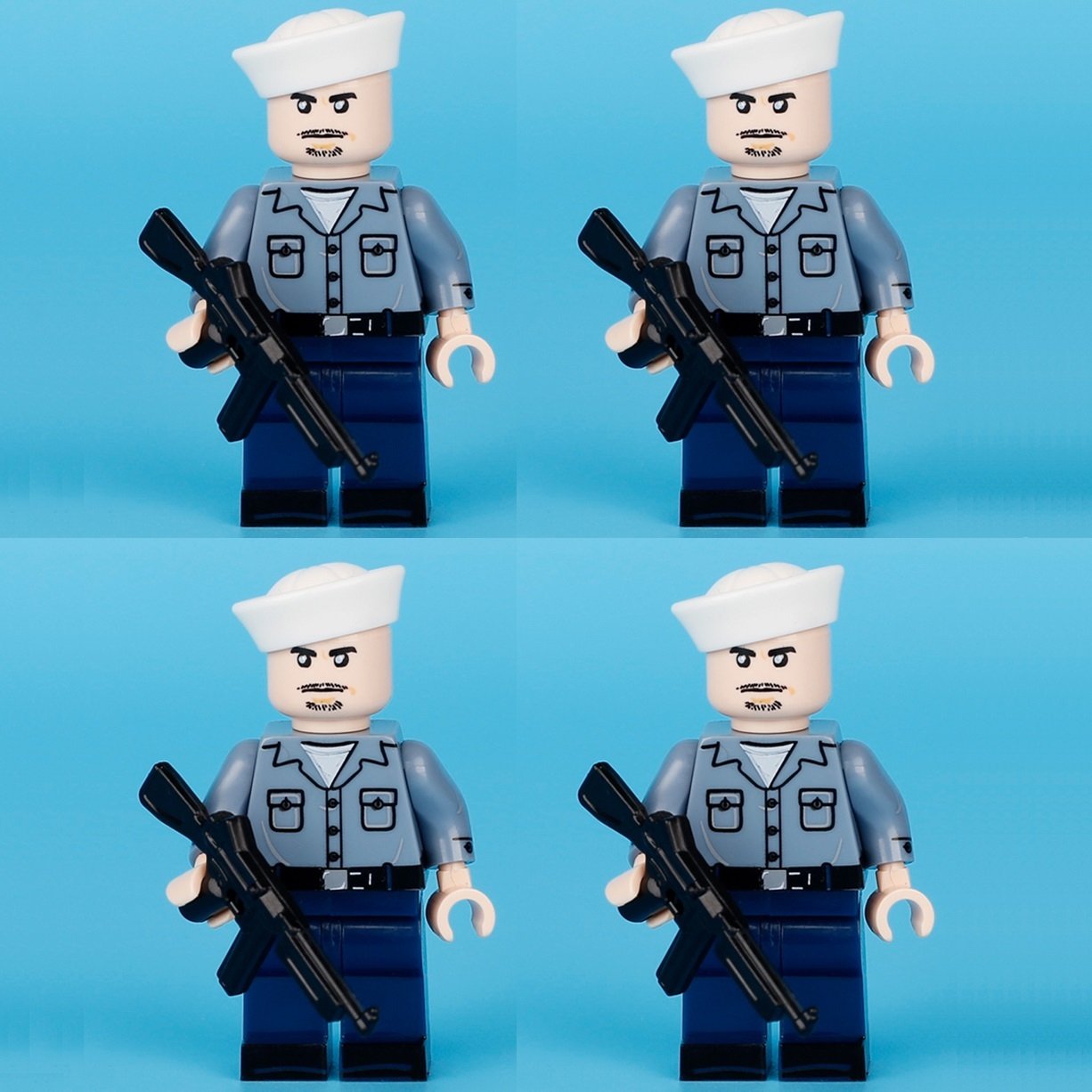4pcs WW2 Pacific War US Army Coast Guard Minifigures Building Toys