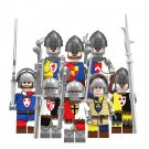 8pcs English Civil War The Wars of the Roses Medieval Soldiers Minifigures Set