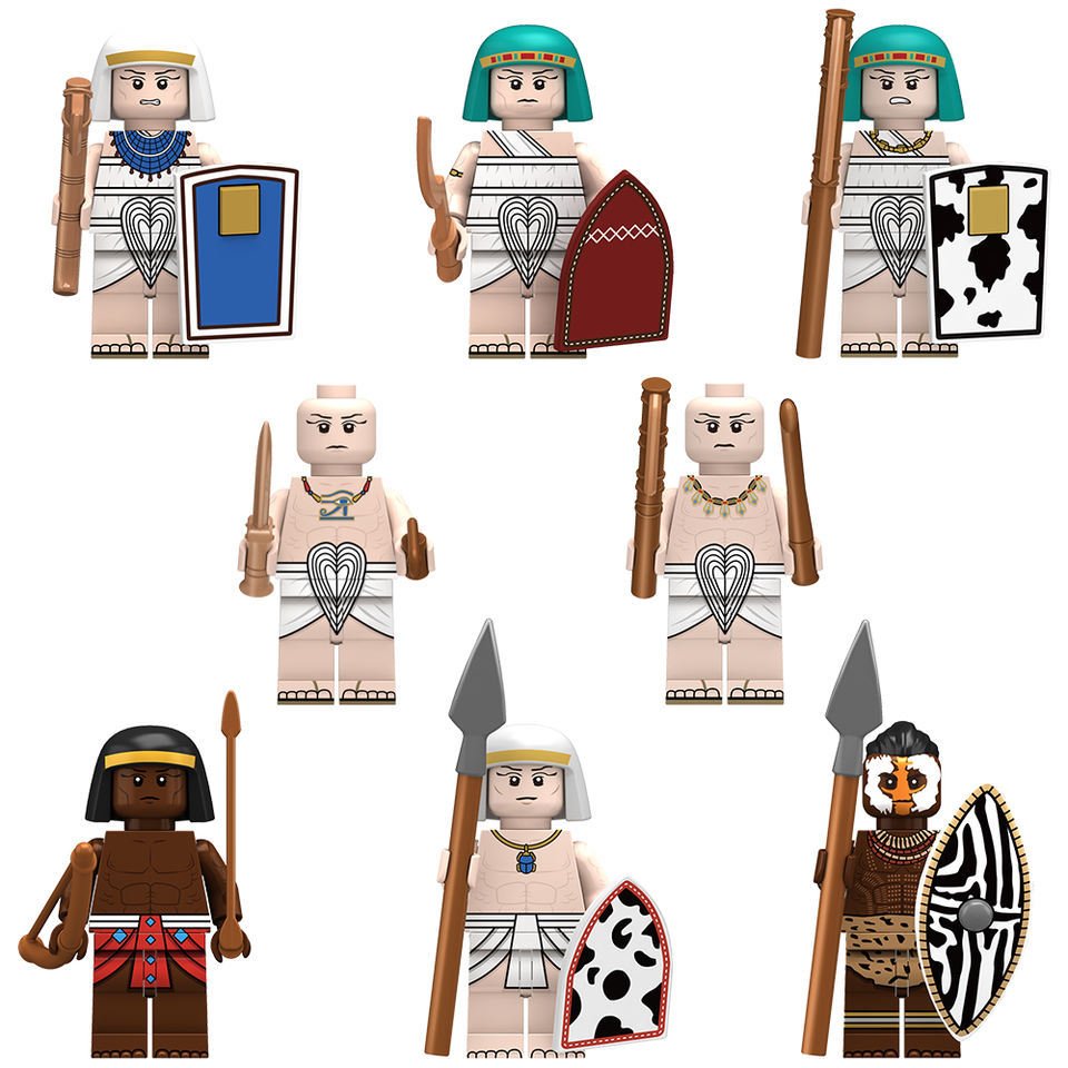 8pcs Ancient Egypt Pharaoh Guard The Egyptian Army Warriors Minifigures Set
