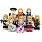 8pcs Celebrity Singer Musician Dancer Taylor Swift Minifigures Building Toys
