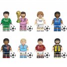8pcs Football Players Mbappe Haaland Messi Ronaldo Modric Neymar Minifigures Set