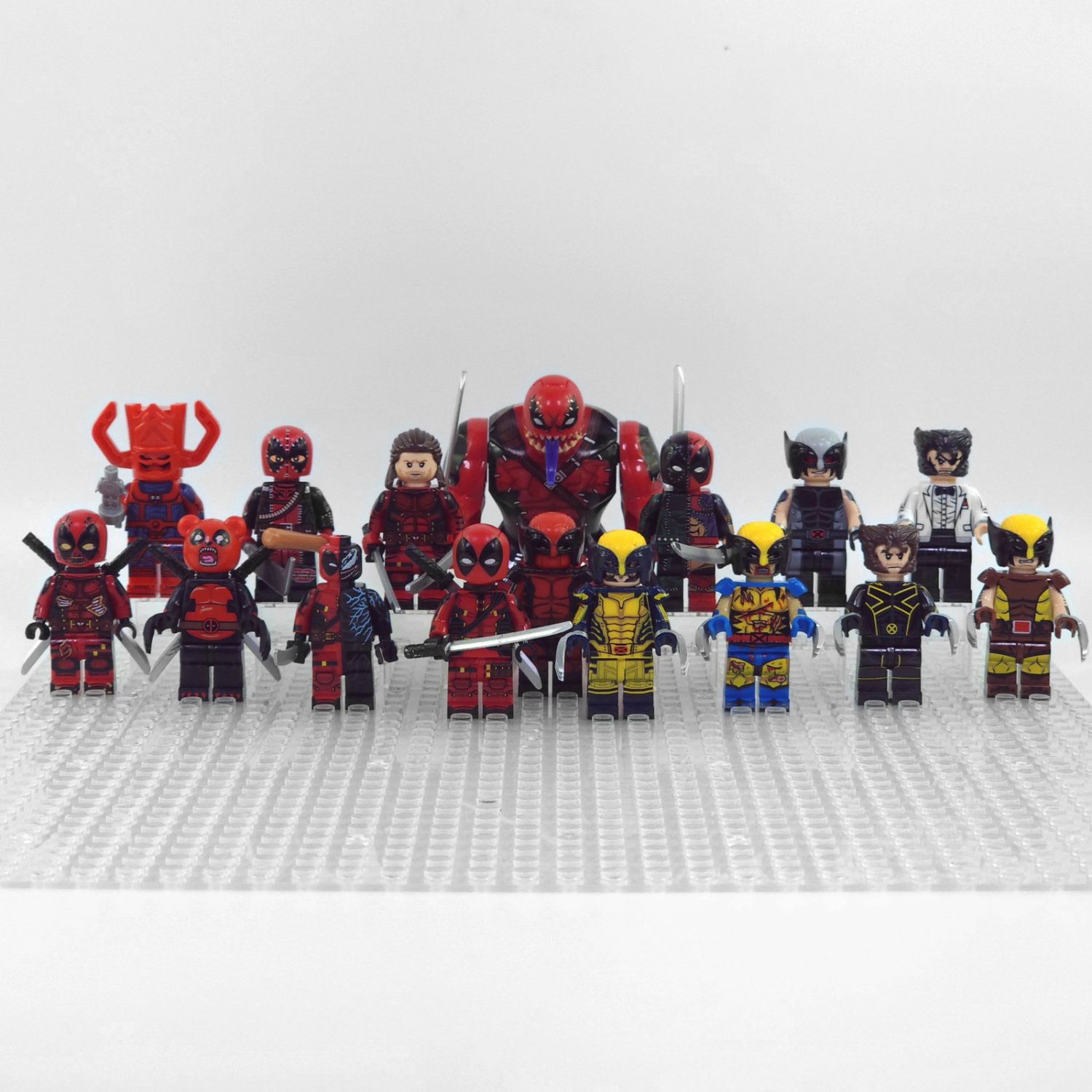 16pcs Marvel Multiverse Deadpool X Wolverine Variants Minifigures Building Toys