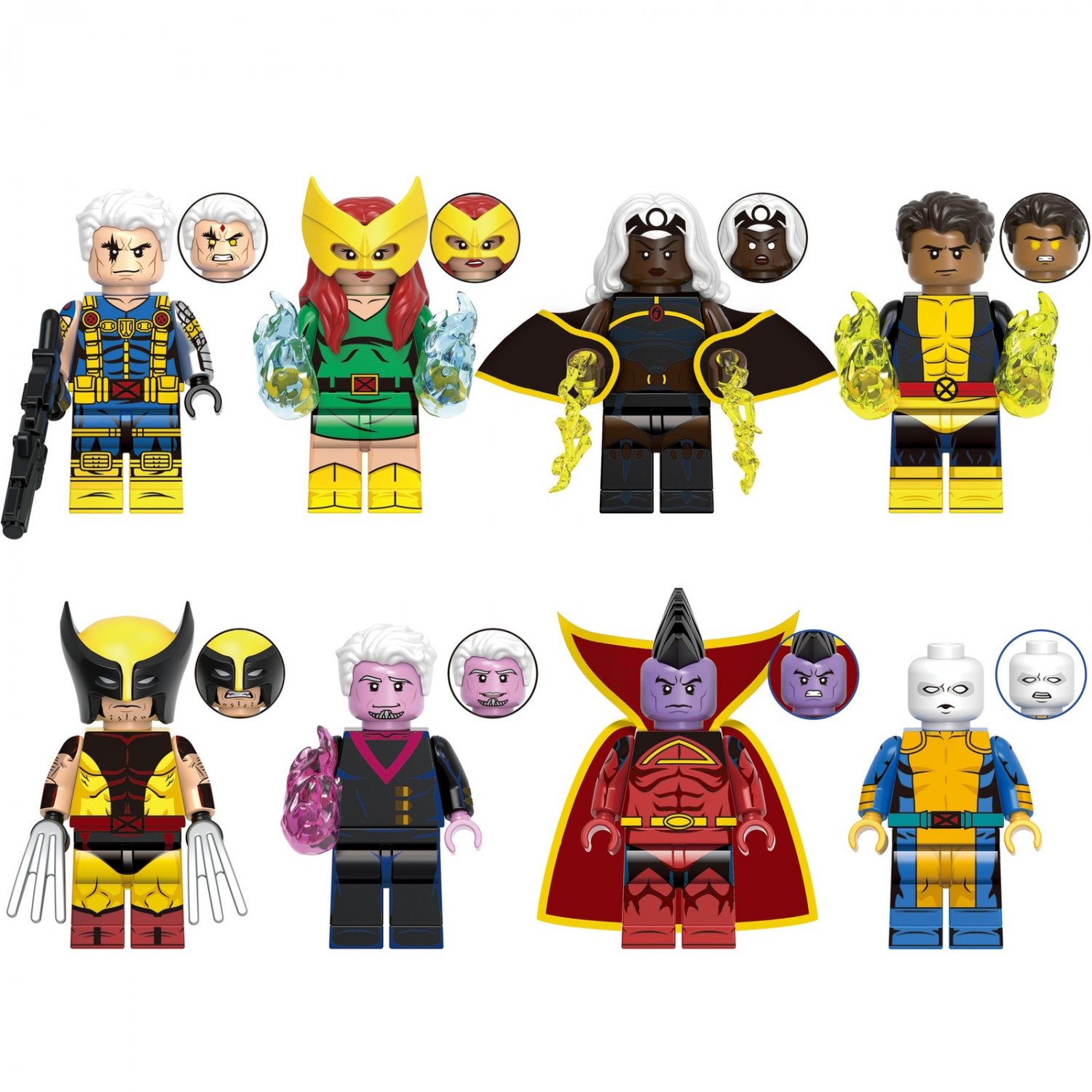 8PCS X-Men Cable Storm Wolverine Jean Grey Bastion Gladiator Minifigures Set