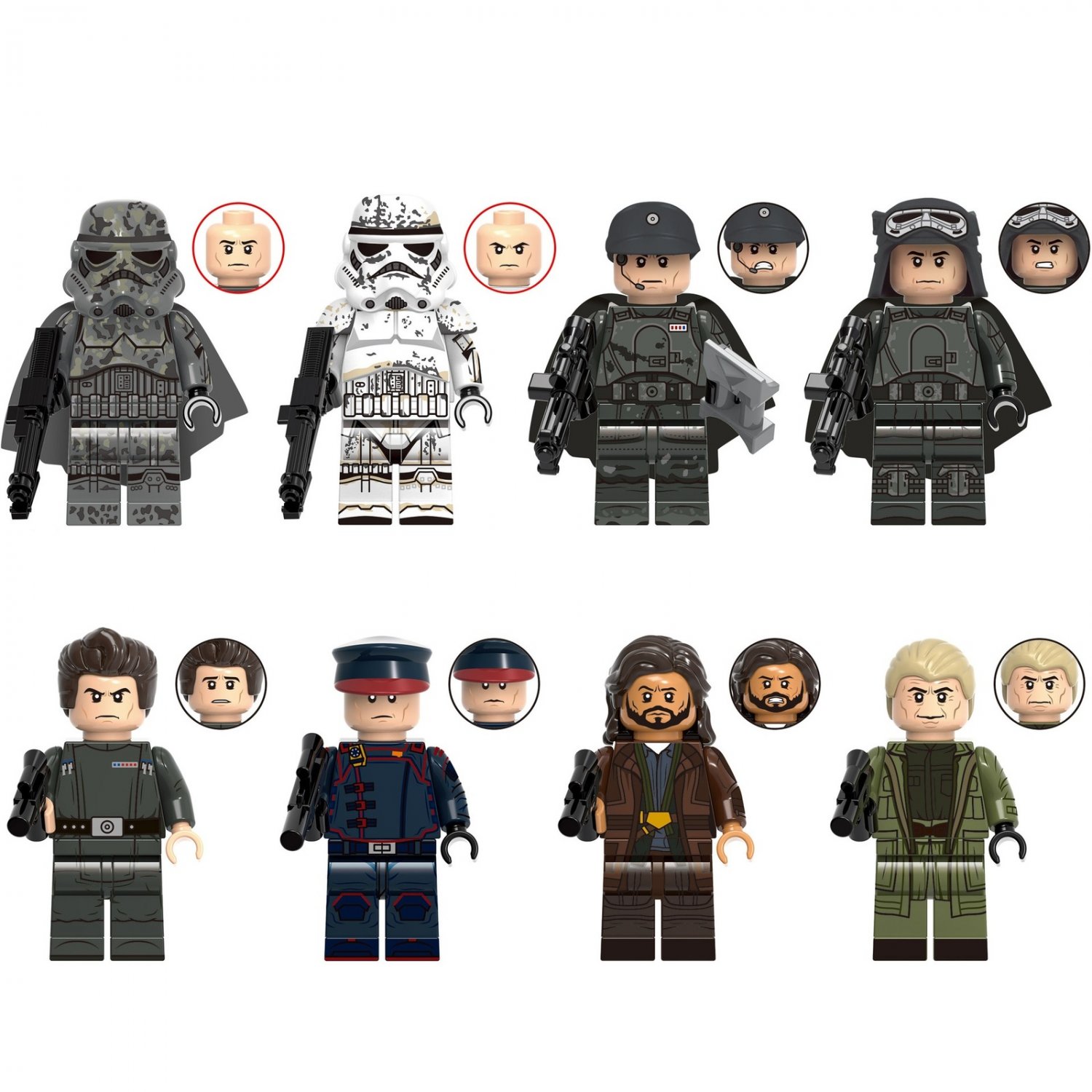 8pcs Star Wars Andor Luthen Rael Syril Karn Mimban Mudtrooper Minifigures Set