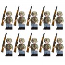 10pcs WW2 German Luftwaffe Field Division Soldiers Minifigures Building Toys