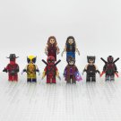 8pcs Marvel Deadpool X Wolverine X-23 Gambit Elektra Minifigures Building Toys
