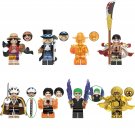 8pcs One Piece Luffy Ace Sabo Zoro Law Whitebeard Sengoku Minifigures Set