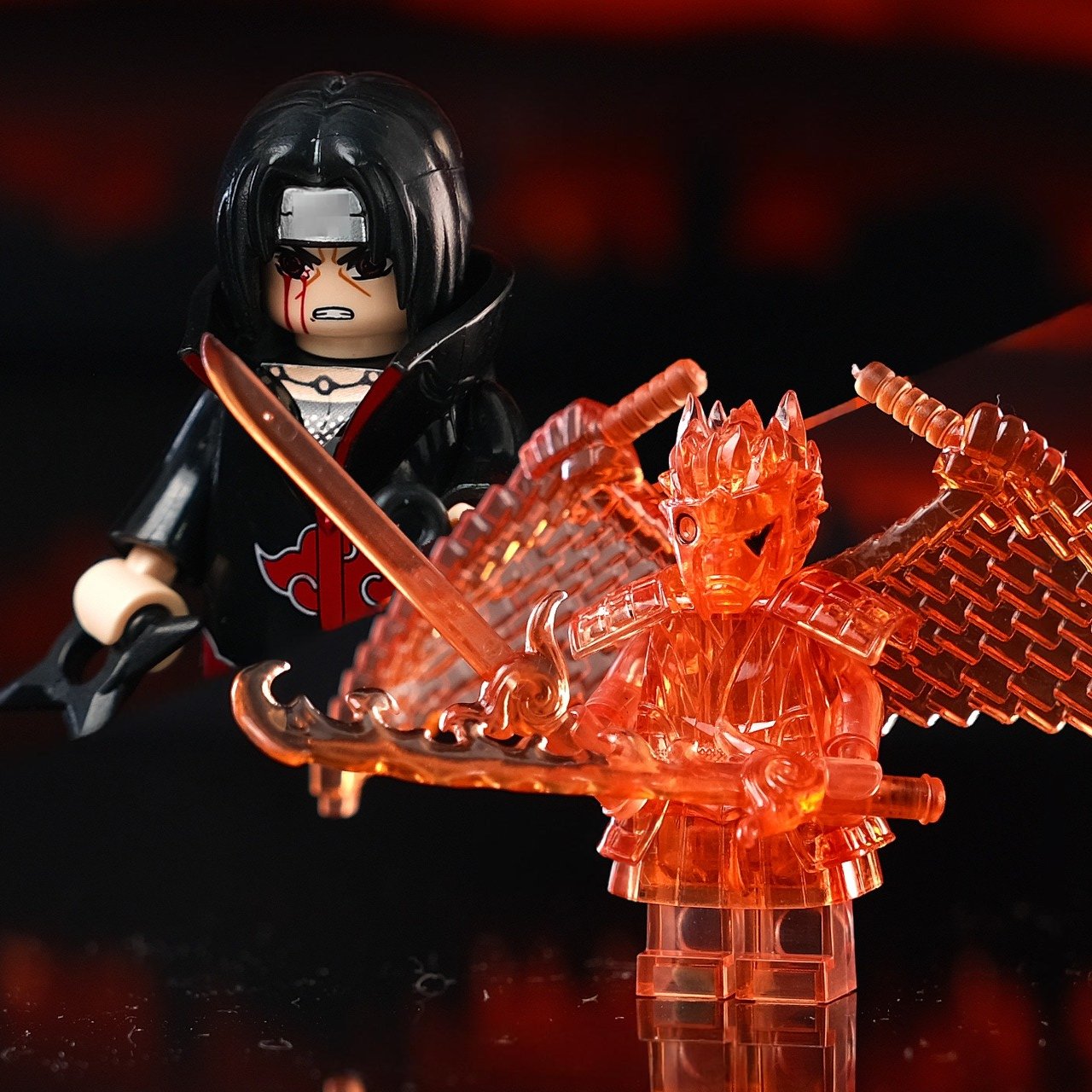 2pcs Naruto Series Itachi Uchiha and Susanoo Minifigures Building Toys