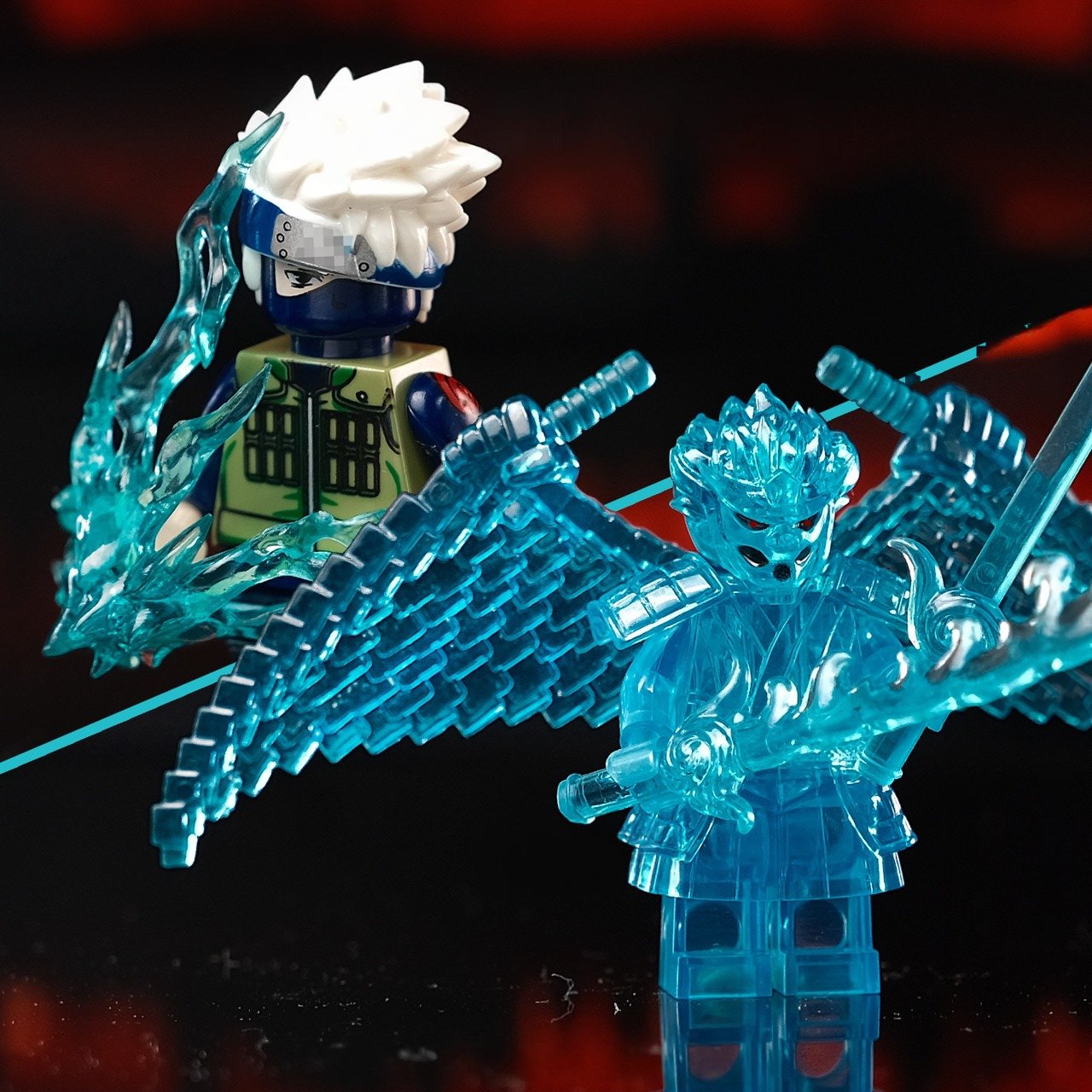 2pcs Naruto Series Kakashi and Susanoo Minifigures Building Toys