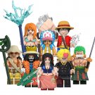 8pcs One Piece Straw Hat Crew Zoro Nami Robin Usopp Minifigures Building Toys
