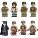 8pcs WW2 US Army Infantry Assault Squad Soldiers Minifigures Minifigs Toy Gift