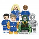 6pcs The Fantastic Four Doctor Doom Silver Surfer Minifigures Minifigs Toy Gift