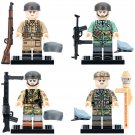 4pcs WW2 German Luftwaffe Soldiers Paratrooper Minifigures Minifigs Toy Gift