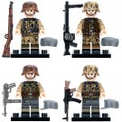 4pcs WW2 German Infantry Pea Dot camouflage Minifigures Minifigs Toy Gift