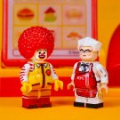 2pcs McDonald Clown and Sanders KFC Fat belly Minifigures Accessories Toys