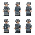 6pcs WW2 German Army German Waffen SS Soldiers Minifigures Building Toys