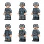 6pcs WW2 German Army German Waffen SS Soldiers Minifigures Building Toys