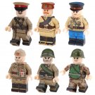 6pcs WW2 Soviet Infantry Coat Offical Minifigures Weapons and Accessories
