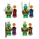 4pcs The Teenage Mutant Ninja Turtles Mutant Mayhem Minifigures Building Toys