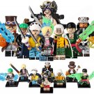 8pcs One Piece Luffy Zoro Law Silvers Rayleigh Kuma Pacifista Minifigures Toys