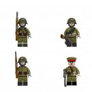4pcs WW2 Soviet Infantry SVT40 PPS SKS PPS43 Minifigures Weapons and Accessories