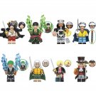 8pcs One Piece Luffy Zoro Sanji Law Kuma Rayleigh Minifigures Building Toys