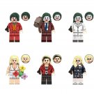 6pcs Joker Arthur Fleck Harley Quinn Minifigures Weapons and Accessories