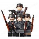 4pcs WW2 German Army Foreign Soldiers Minifigures Building Toys