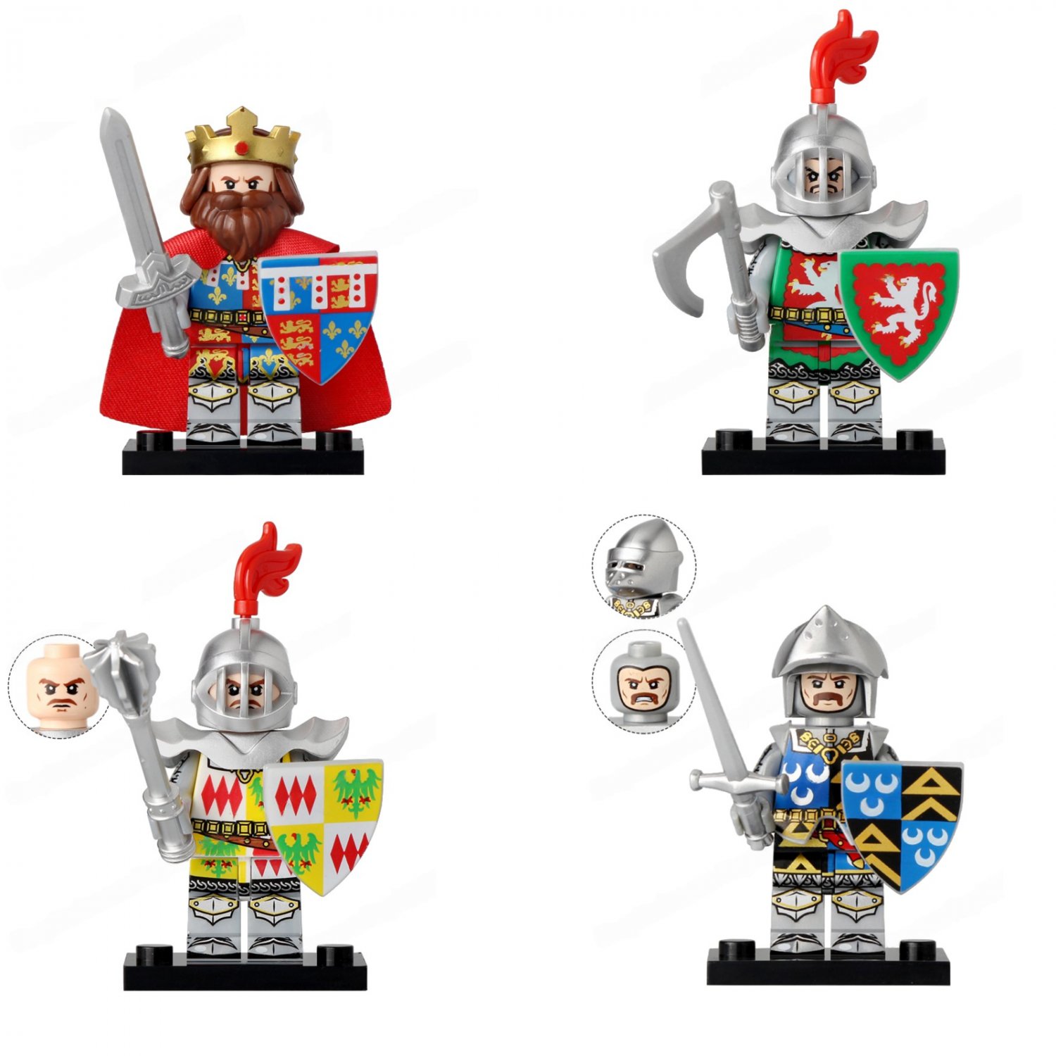 4pcs King Richard Thomas Grey Thomas Montagu Edmund de Thorpe Minifigures Toys