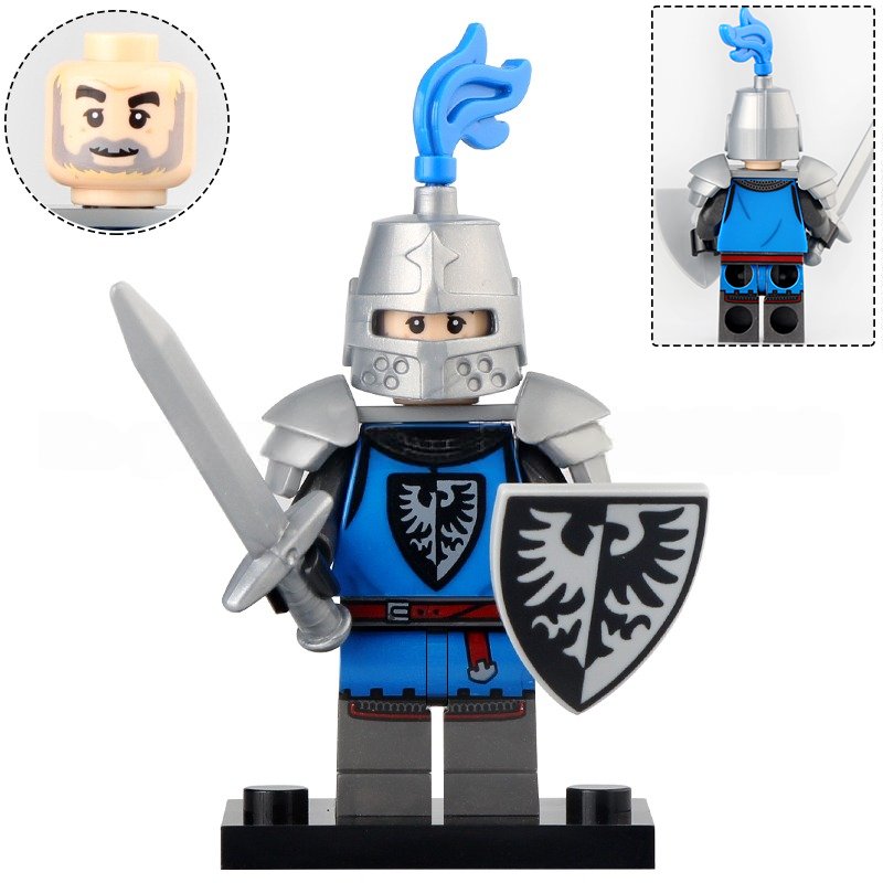 Medieval Castle Black Falcon Knight Minifigures Building Toys