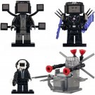 4pcs Skibidi Toilet TV Man Cameraman Glitchmobile Minifigures Building Toys