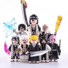 8pcs Anime Bleach Yamamoto Ichigo Kurosaki Toushirou Zazaki Minifigures Toy Gift