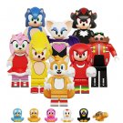 8pcs Sonic the Hedgehog Robotnik Shadow Knuckles Tails Rouge Amy Minifigures